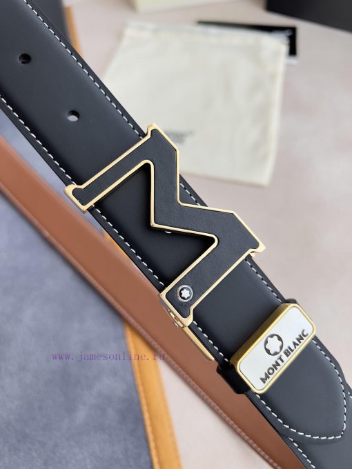 Montblanc Montblanc ️ Belt and beltHanging buckle, new original classic boutique leather let quwnq43a - Image 4
