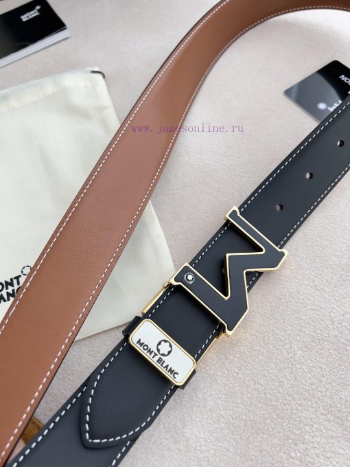 Montblanc Montblanc ️ Belt and beltHanging buckle, new original classic boutique leather let quwnq43a - Image 7