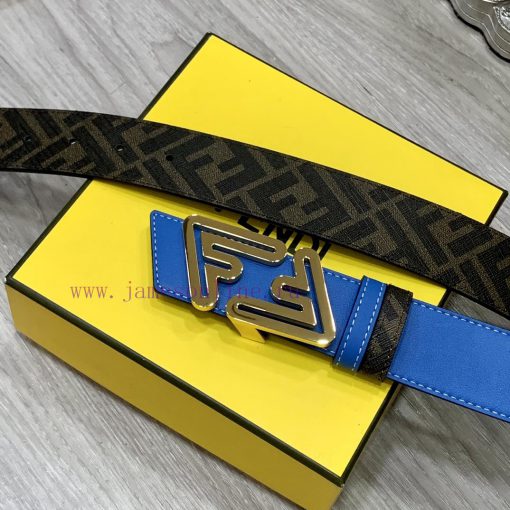 FENDI style with width of 4.0CM, double ring front and back waist belt, FF nail buckle, dual 2ev4g0qd - Image 3