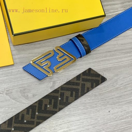 FENDI style with width of 4.0CM, double ring front and back waist belt, FF nail buckle, dual 2ev4g0qd - Image 4