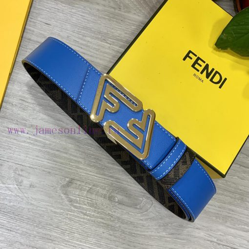 FENDI style with width of 4.0CM, double ring front and back waist belt, FF nail buckle, dual 2ev4g0qd - Image 5