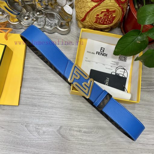 FENDI style with width of 4.0CM, double ring front and back waist belt, FF nail buckle, dual 2ev4g0qd - Image 7