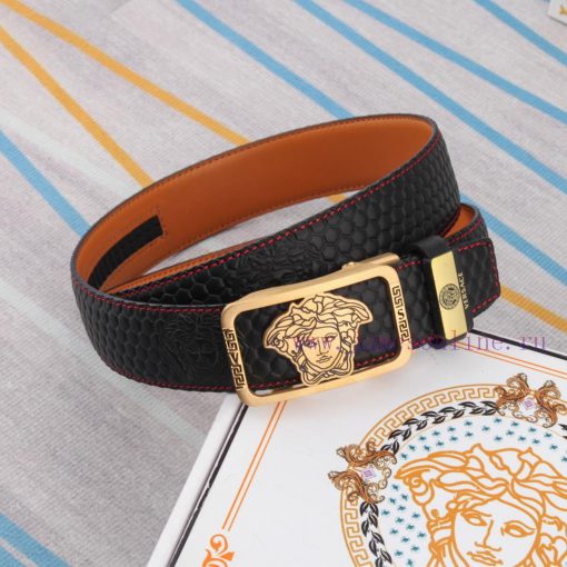 Belt and belt Versace automatic leather beltMen's belt material: 100% head layer cowhide bel 6j32l0in - Image 7