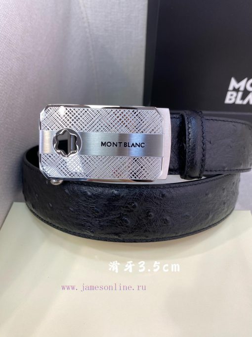 Montblanc Men's Automatic Belt - Width 34MM 316 Premium Steel Buckle Crafted with Exquisite 2kq6pib1
