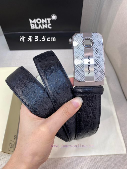 Montblanc Men's Automatic Belt - Width 34MM 316 Premium Steel Buckle Crafted with Exquisite 2kq6pib1 - Image 3