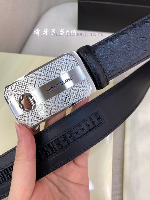 Montblanc Men's Automatic Belt - Width 34MM 316 Premium Steel Buckle Crafted with Exquisite 2kq6pib1 - Image 4