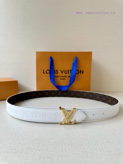 The 3.0-wide LV Flowergram double-sided belt is made of Monogram canvas and Monogram embosse q2mar8uo
