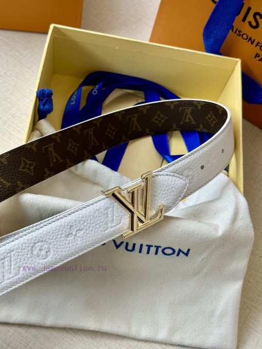 The 3.0-wide LV Flowergram double-sided belt is made of Monogram canvas and Monogram embosse q2mar8uo - Image 3