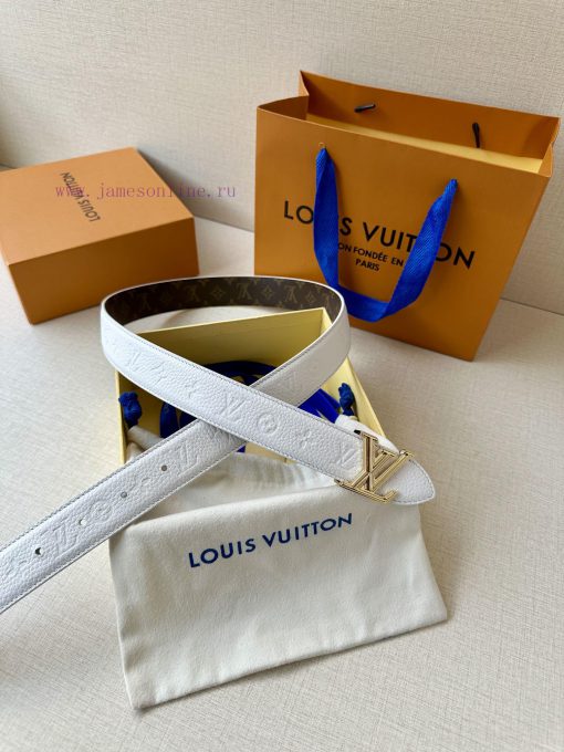 The 3.0-wide LV Flowergram double-sided belt is made of Monogram canvas and Monogram embosse q2mar8uo - Image 4
