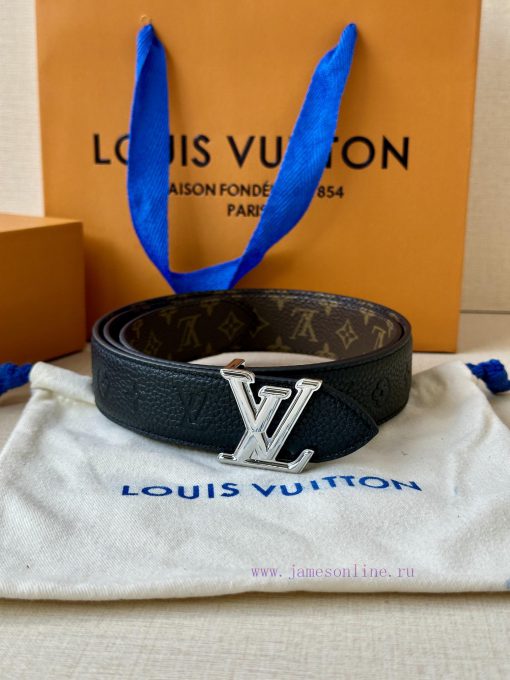 The 3.0-wide LV Flowergram double-sided belt is made of Monogram canvas and Monogram embosse lbgszo8u - Image 6