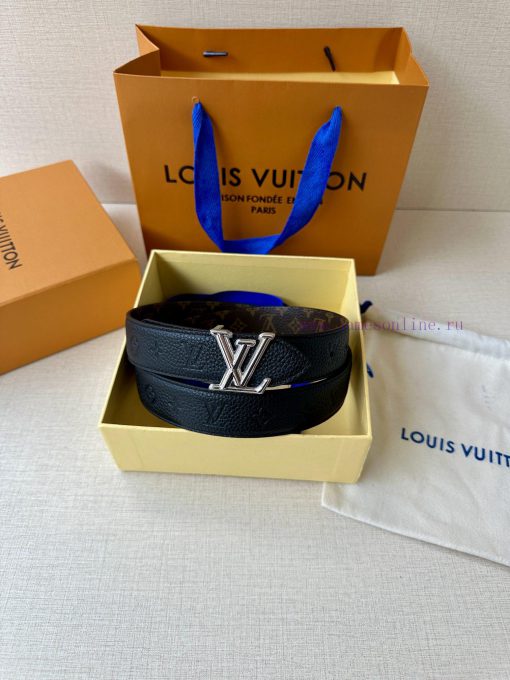 The 3.0-wide LV Flowergram double-sided belt is made of Monogram canvas and Monogram embosse lbgszo8u - Image 9