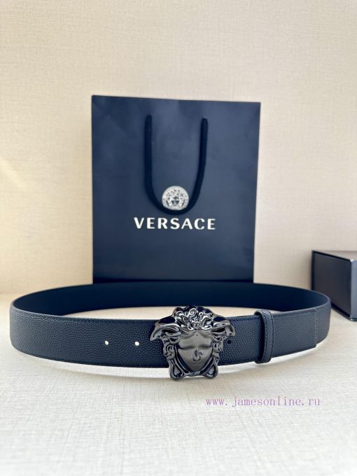 Width 4.0cm Versace This soft belt is adorned with a 3D Medusa belt buckle, which can be pai kijb4ise - Image 2