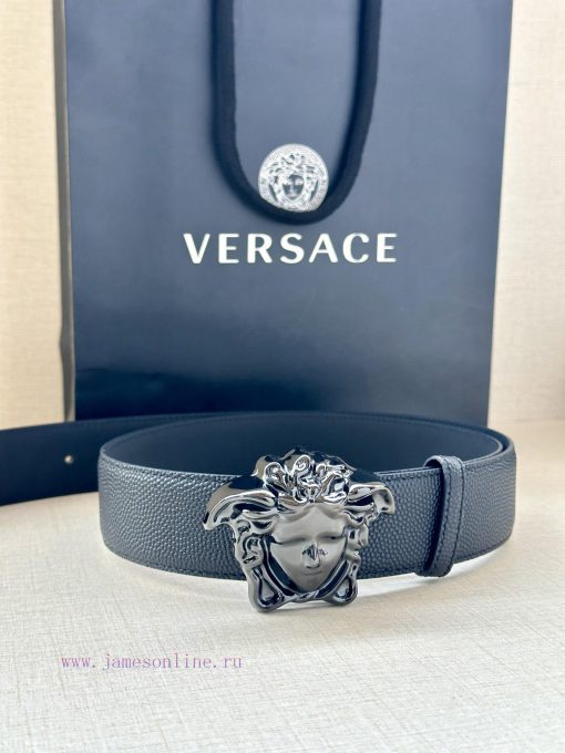 Width 4.0cm Versace This soft belt is adorned with a 3D Medusa belt buckle, which can be pai kijb4ise - Image 4