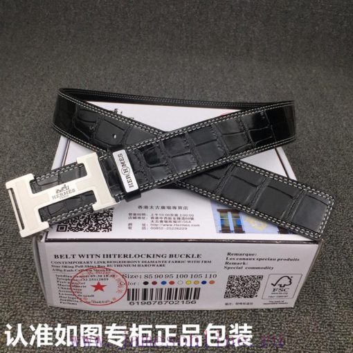 Hermes Hermes crocodile patternGrade: Italian imported 100% top layer cowhide, Hermes. Herm o58vrsas - Image 2