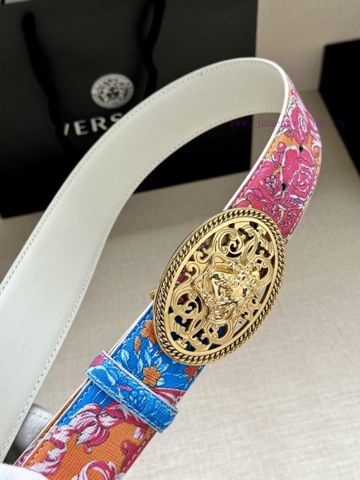 3.8cm wide Versace belt with three-dimensional La Medusa double-sided buckle, decorated with r1ofetws - Image 3