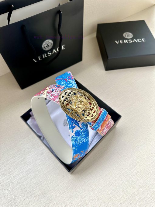 3.8cm wide Versace belt with three-dimensional La Medusa double-sided buckle, decorated with r1ofetws - Image 5