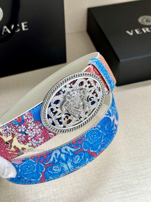 3.8cm wide Versace belt with three-dimensional La Medusa double-sided buckle, decorated with r1ofetws - Image 9