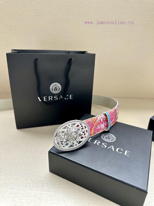 3.8cm wide Versace belt with three-dimensional La Medusa double-sided buckle, decorated with r1ofetws - Image 10