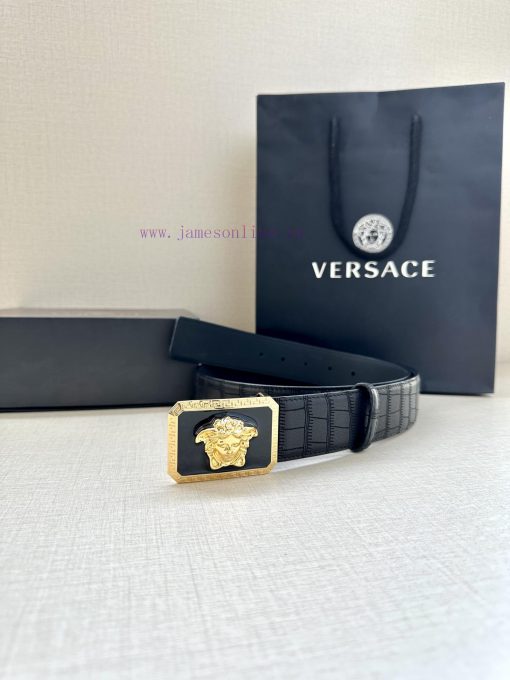 The 3D decoration on the buckle of the Versace head emblem waistband with a width of 4.0cm f sf5vjqrd - Image 4