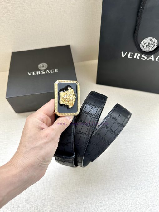 The 3D decoration on the buckle of the Versace head emblem waistband with a width of 4.0cm f sf5vjqrd - Image 5
