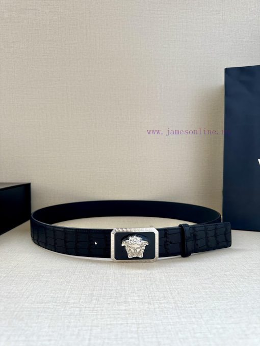 The 3D decoration on the buckle of the Versace head emblem waistband with a width of 4.0cm f sf5vjqrd - Image 6