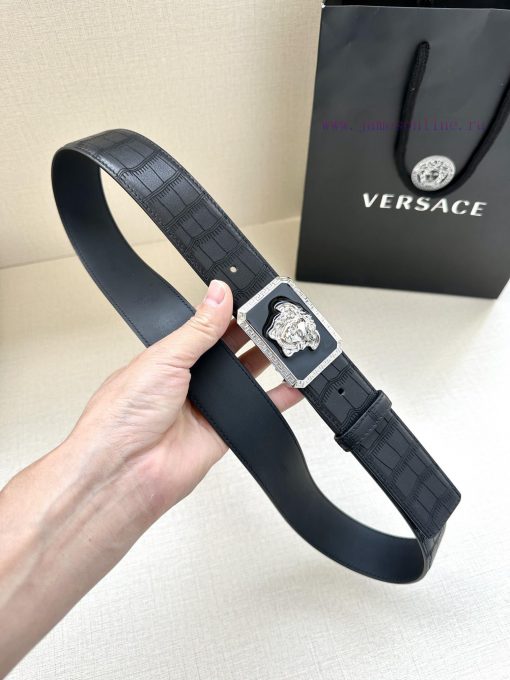 The 3D decoration on the buckle of the Versace head emblem waistband with a width of 4.0cm f sf5vjqrd - Image 7