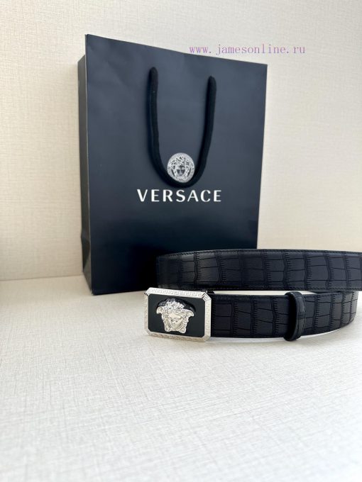 The 3D decoration on the buckle of the Versace head emblem waistband with a width of 4.0cm f sf5vjqrd - Image 8