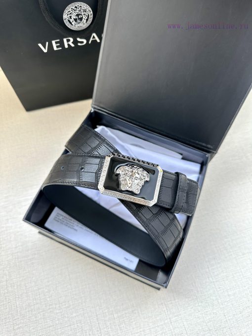 The 3D decoration on the buckle of the Versace head emblem waistband with a width of 4.0cm f sf5vjqrd - Image 10