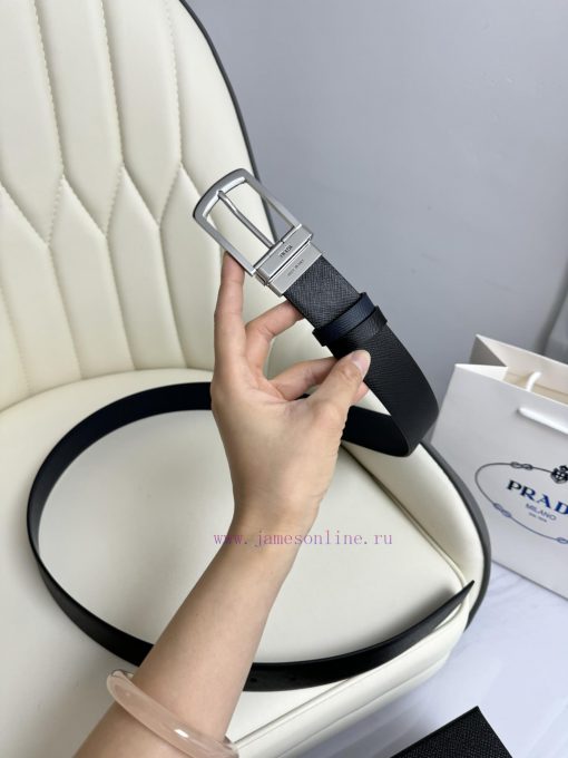 Prada double-sided original imported top layer cowhide, double-sided use, vacuum electroplat e9fd2ud5 - Image 6