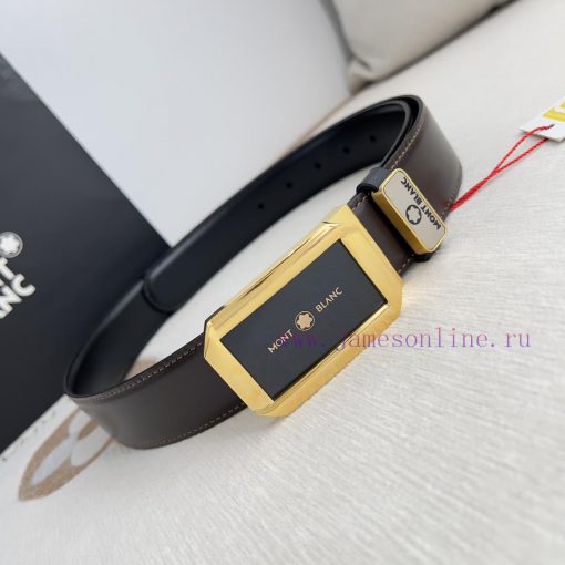 Montblanc Montblanc ️ Belt and beltBuckle, new original classic boutique two-color buckle, p 12a1008v - Image 4
