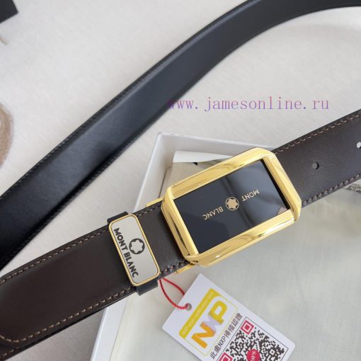 Montblanc Montblanc ️ Belt and beltBuckle, new original classic boutique two-color buckle, p 12a1008v - Image 5