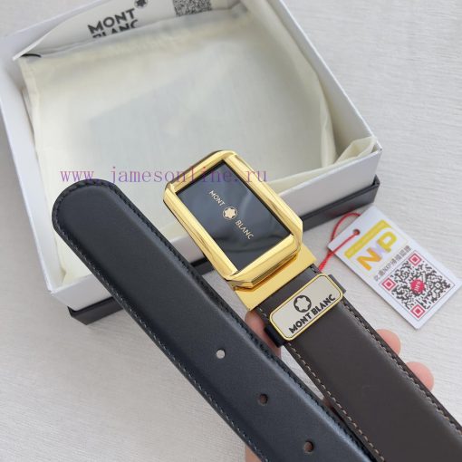 Montblanc Montblanc ️ Belt and beltBuckle, new original classic boutique two-color buckle, p 12a1008v - Image 7