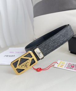 Prada PRADA ️ Belt and beltBuckle, classic pure steel material buckle, top layer cowhide, ph zp27owgb