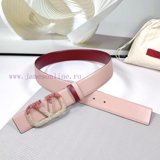 4.0cm Valentino new belt, double-sided top layer cowhide material, length 75.80.85.90.95.100 dj2469n5 - Image 4
