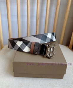 Burberry launches a new product featuring a dual sided design with a logo pattern and leathe thr0j0l9