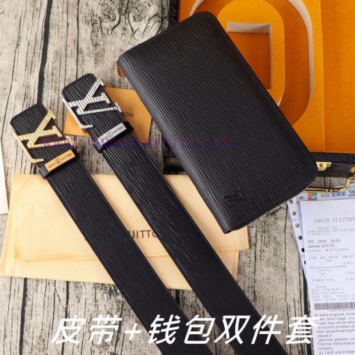 LV. Yiluweideng two-piece setWooden box, belt+wallet, two-piece setGrade: Imported 100% top wf857ck5