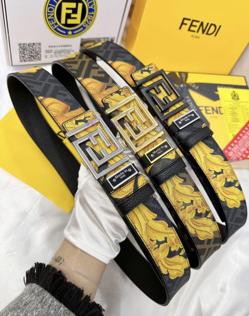 Belt FENDI Fendi ReproductionThe waistband is made of 100% cowhide, ensuring a double-layer w22vev27 - Image 8