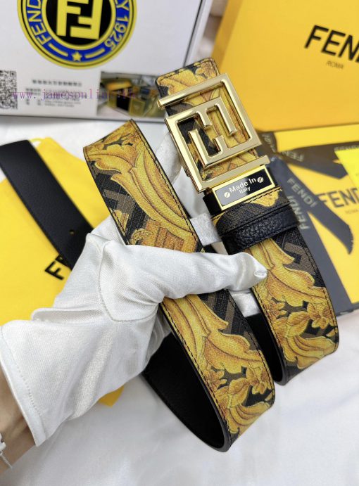 Belt FENDI Fendi ReproductionThe waistband is made of 100% cowhide, ensuring a double-layer wnheiknk - Image 3
