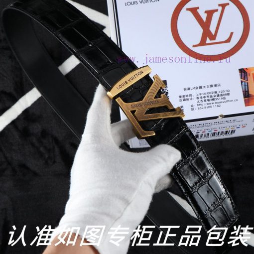 Belt LV Louis Vuitton ️Belt with 100% head layer cowhide belt, ensuring that the 24k pure st jb16qgq9 - Image 4