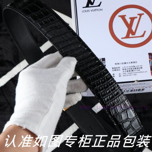 Belt LV Louis Vuitton ️Belt with 100% head layer cowhide belt, ensuring that the 24k pure st jb16qgq9 - Image 9