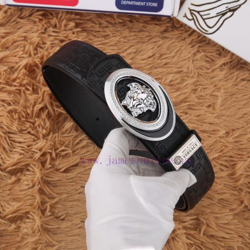 Versace leather belt with a beautiful head and embossed cowhide body, exquisite buckle craft bi0c9c7p - Image 2