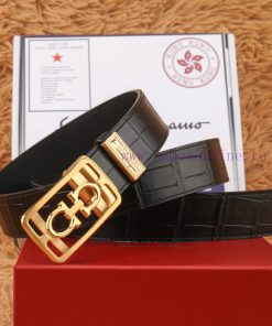 Ferragamo 316 pure steel automatic buckle ⏯️ P belt width 3.5cm double-sided cowhide classic hrp7xskt