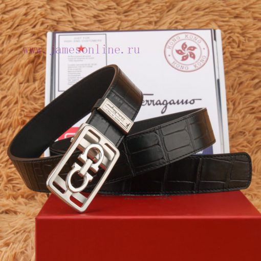 Ferragamo 316 pure steel automatic buckle ⏯️ P belt width 3.5cm double-sided cowhide classic 17sahp7z - Image 2