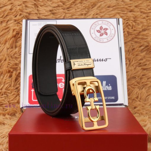 Ferragamo 316 pure steel automatic buckle ⏯️ P belt width 3.5cm double-sided cowhide classic hrp7xskt - Image 4