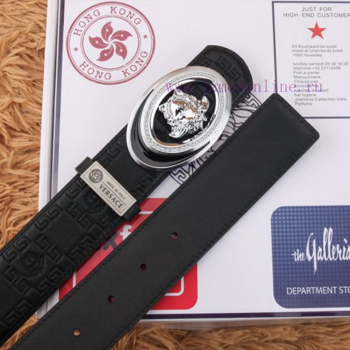 Versace leather belt with a beautiful head and embossed cowhide body, exquisite buckle craft bi0c9c7p - Image 9