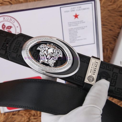 Versace leather belt with a beautiful head and embossed cowhide body, exquisite buckle craft bi0c9c7p - Image 10