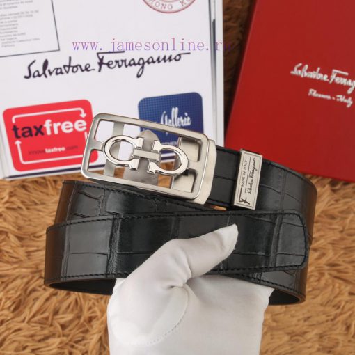 Ferragamo 316 pure steel automatic buckle ⏯️ P belt width 3.5cm double-sided cowhide classic 17sahp7z - Image 6