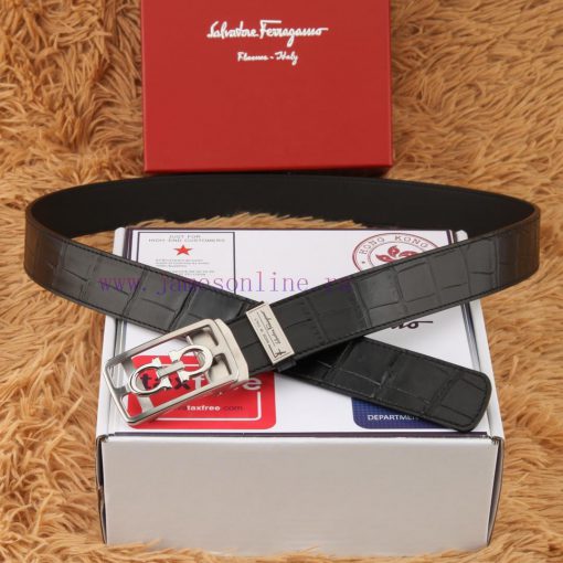 Ferragamo 316 pure steel automatic buckle ⏯️ P belt width 3.5cm double-sided cowhide classic 17sahp7z - Image 7