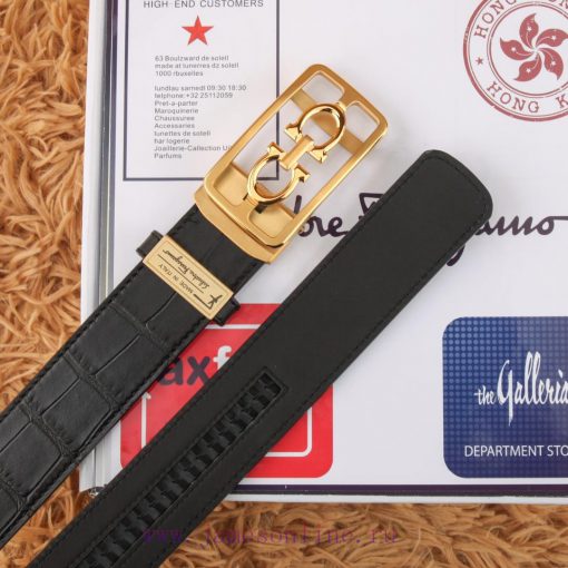 Ferragamo 316 pure steel automatic buckle ⏯️ P belt width 3.5cm double-sided cowhide classic hrp7xskt - Image 9