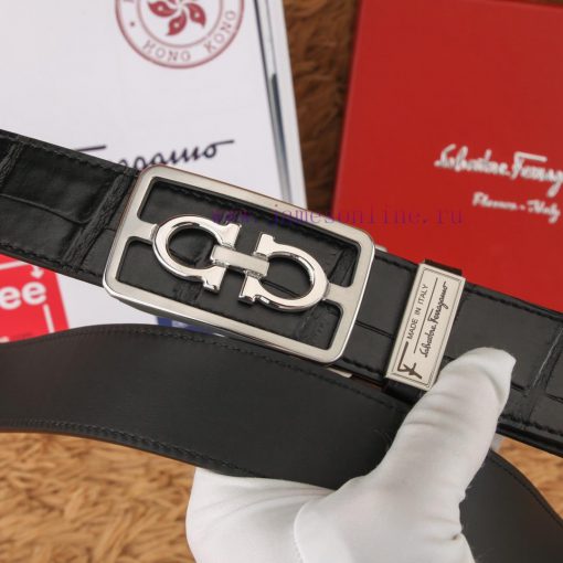 Ferragamo 316 pure steel automatic buckle ⏯️ P belt width 3.5cm double-sided cowhide classic 17sahp7z - Image 10